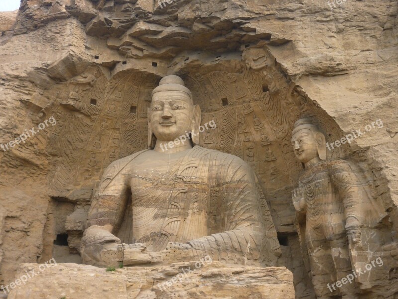 Big Buddha The Yungang Grottoes Carving Free Photos