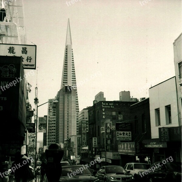 San Francisco City Gratte Ciel Chinatown Car