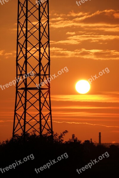 Sunset Current Strommast Steel High Voltage