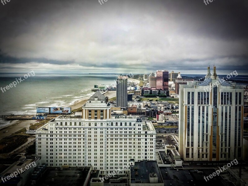 Atlantic City Jersey Shore Skyline Ocean Coast