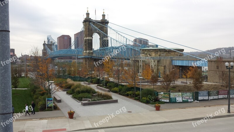 Cincinnati Bridge River Free Photos