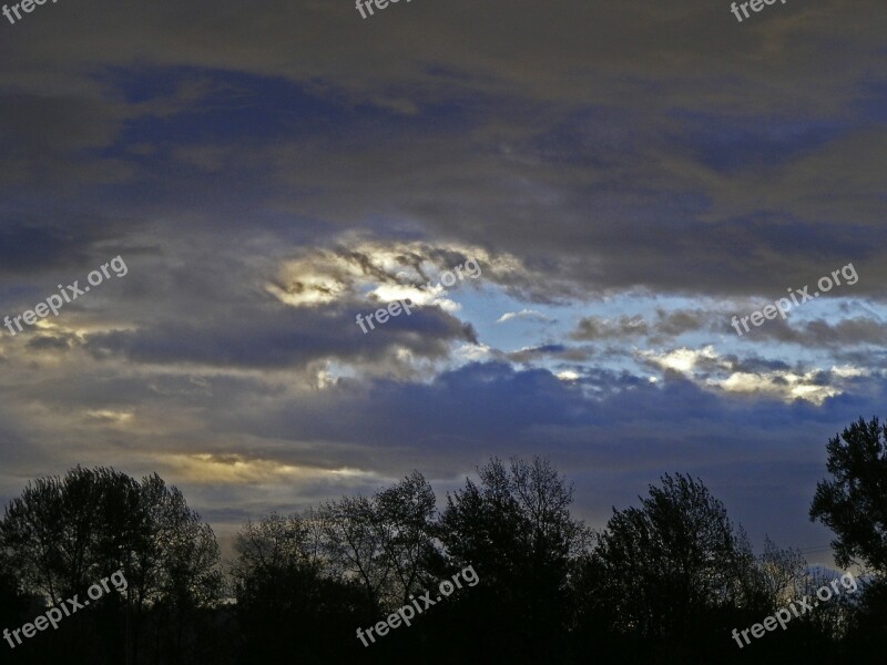 Sky Storm Clouds Clouds Light Trees