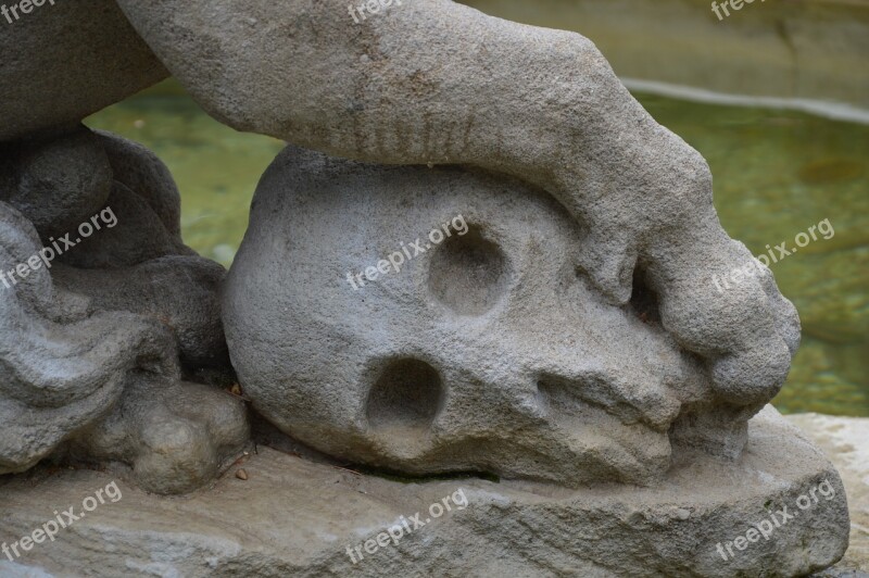 Skull Statue Italy Rome Stone