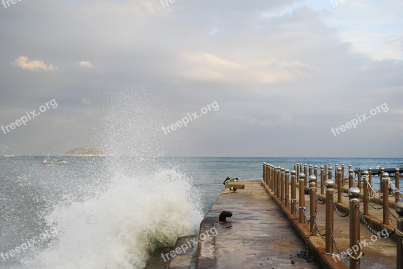 Sea Waves Sky Overcast Geoje