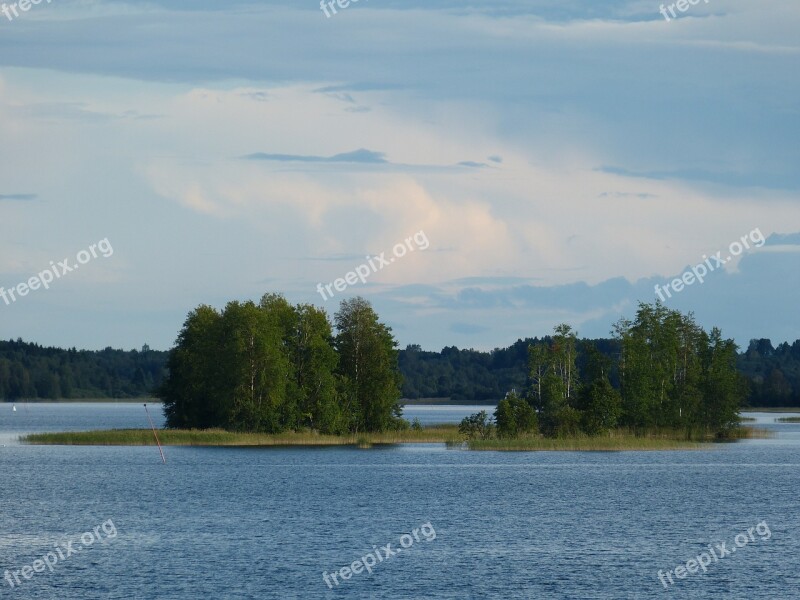 Lake Ladoga Russia Landscape Nature Island