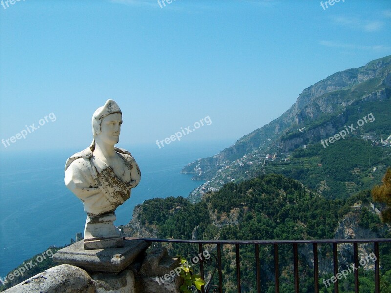 Figure Bust View Amalfi Coast Ravello