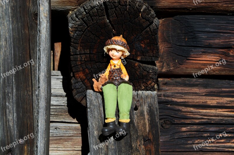 Figure Wood Sitting Free Photos