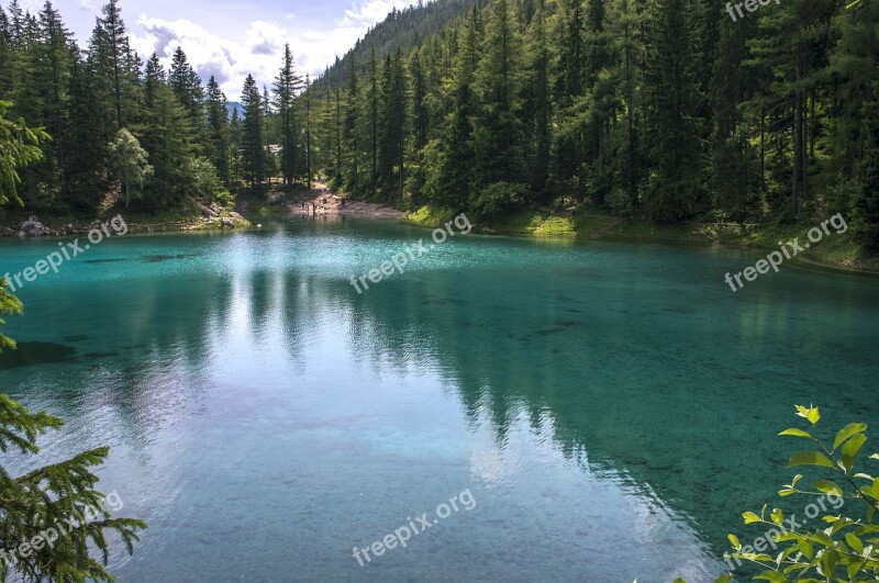 Lake Water Mirroring Green Lake Tragöss