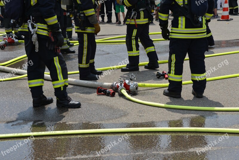 Fire Feuerloeschuebung Firefighters Delete Breathing Apparatus