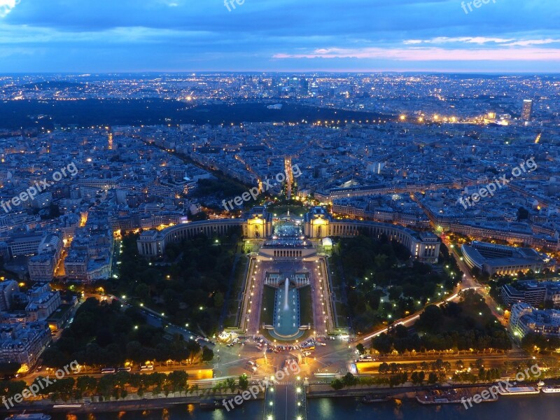 Trocadero Jardins You Trocadéro Paris France Night