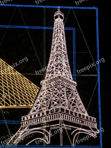 Eiffel Tower Tower Lighting Christmas Advent