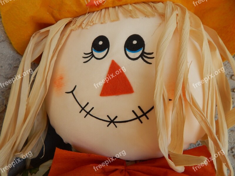 Scarecrow Doll Face Head Closeup