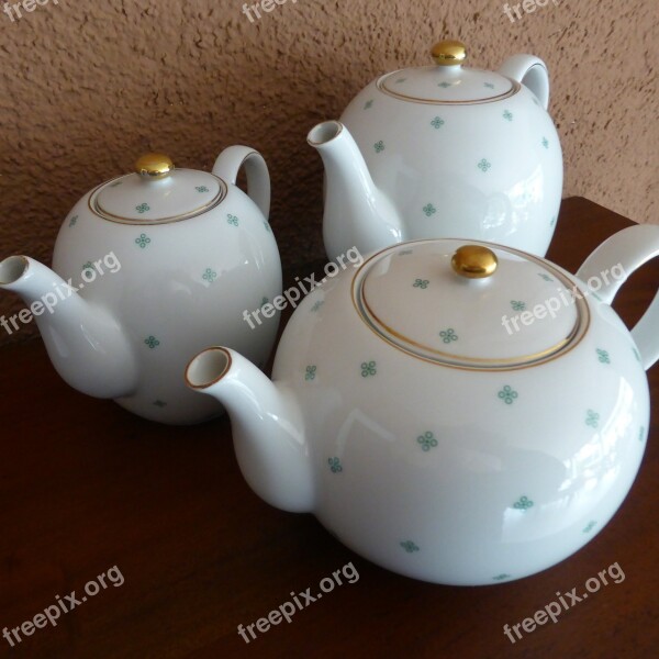 Porcelain Tableware Coffee Pot Teapot Green