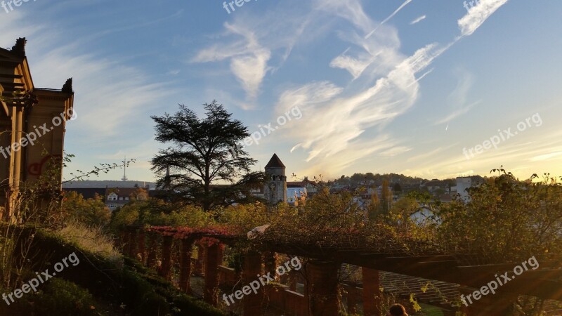 Autumn Blue Sky Stuttgart Mountain Villa Free Photos