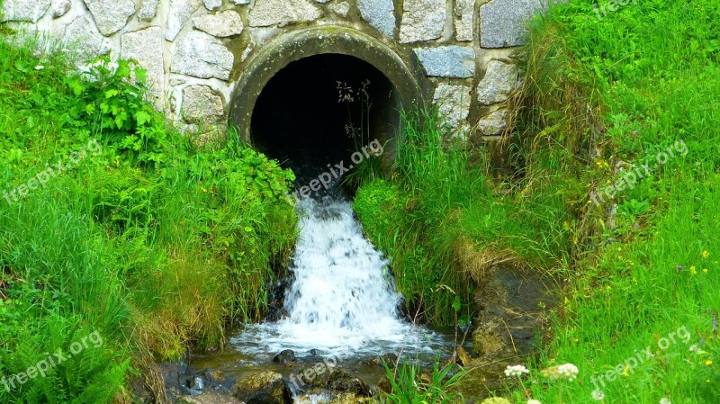 Stream Ditch Water The Mouth Pipe