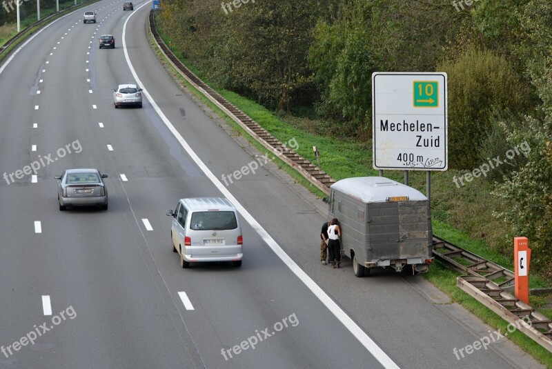 Autostrade Car Breakdown Panne Cars Highway