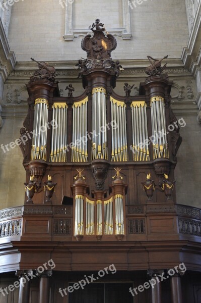 Organ Musical Instrument Church Abbey Of Grimbergen Free Photos