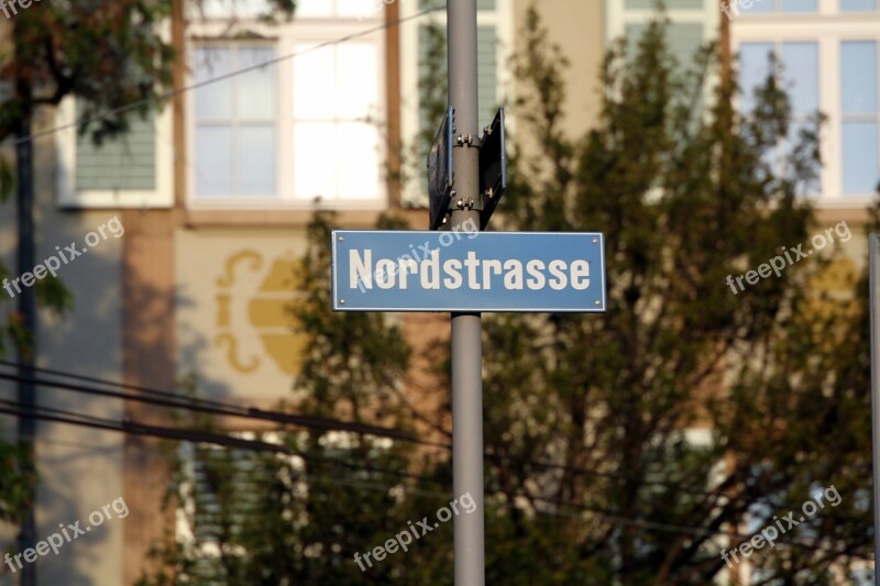 Zurich Street Names Street Sign Autumn North Street