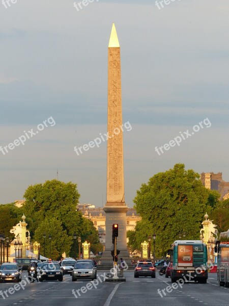 Obelisk Place De La Concorde Paris Sun Free Photos