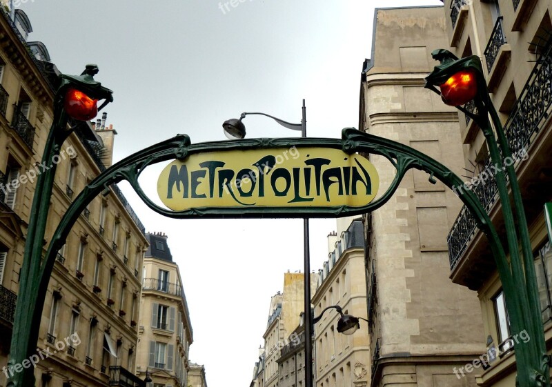 Metro Paris Metro Entrance Shield Free Photos