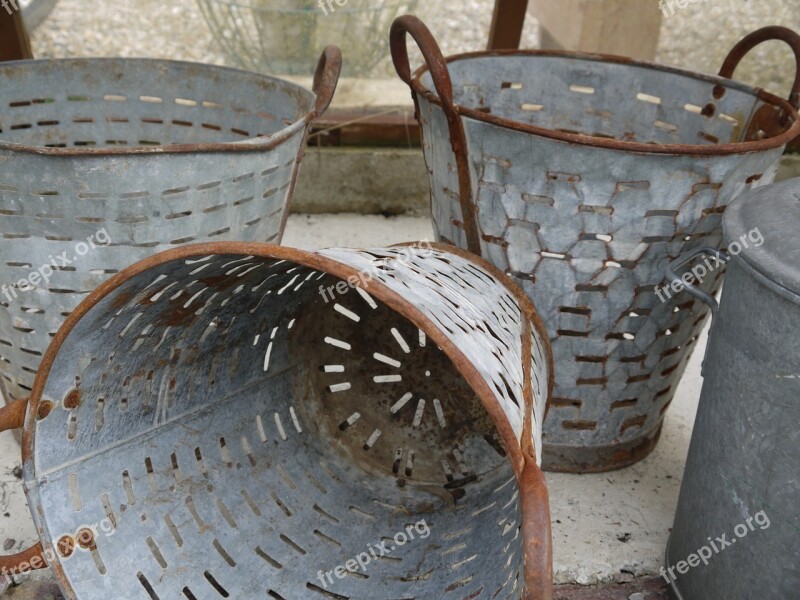 Mussel Buckets Buckets Vintage Baskets Metal