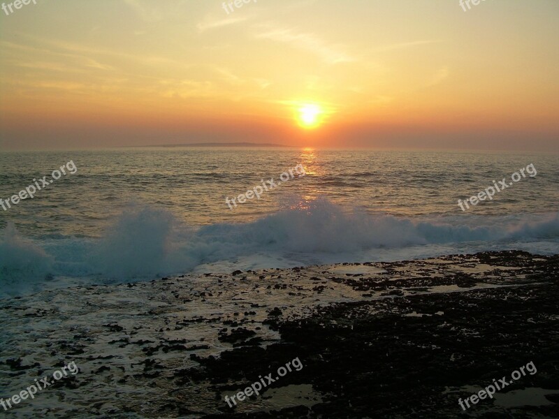 Atlantic Sea Afterglow Evening Sun Ocean