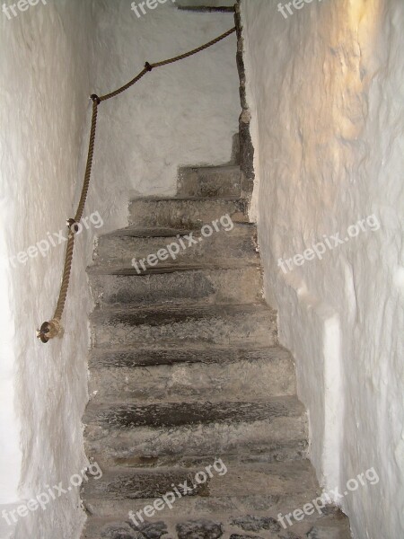 Stairs Steep Stone Rise Railing