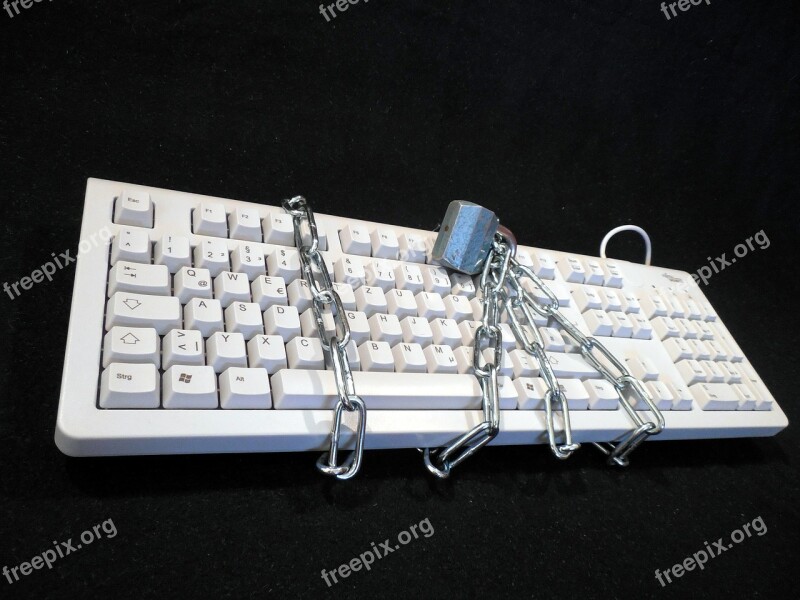 Privacy Policy Locked Keyboard Chain Castle