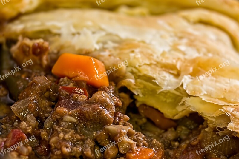 Meat Pie Pie Puff Pastry Warm Meal Baked