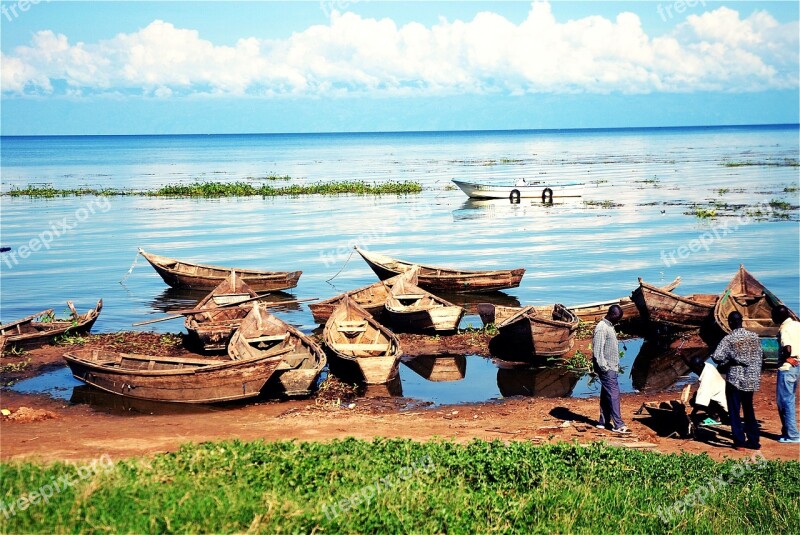 Lake Victoria Lake Uganda Boats Africa