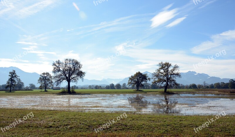 Landscape Chiemgau Mountains Swamp Autumn