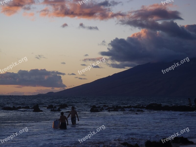 Dawn Maui Hawaii Surfer Swimmer