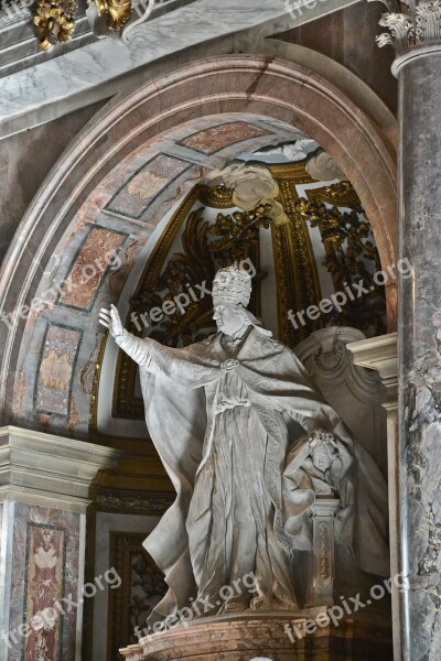 St Peter's Basilica Pope Statue Rome Sculpture