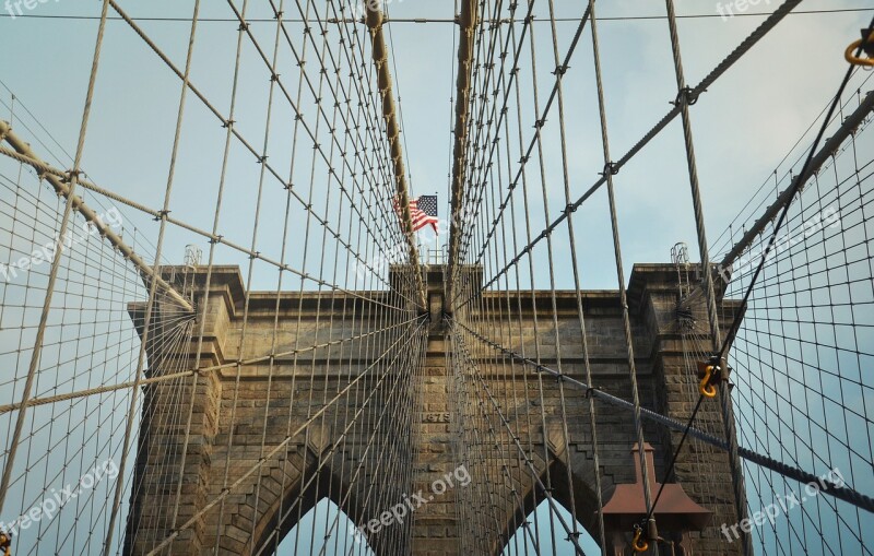 Brooklyn Bridge Bridge Suspension Bridge New York Brooklyn