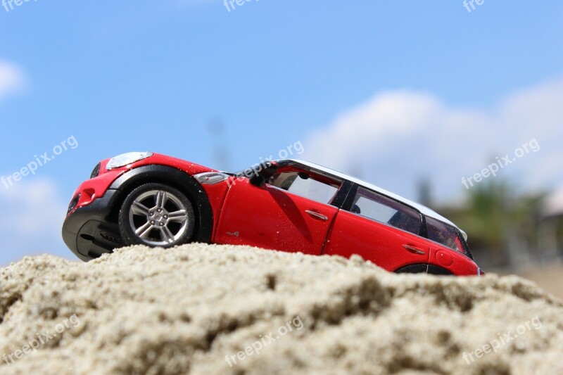 Mini Cooper Car Toy Vehicle Sand