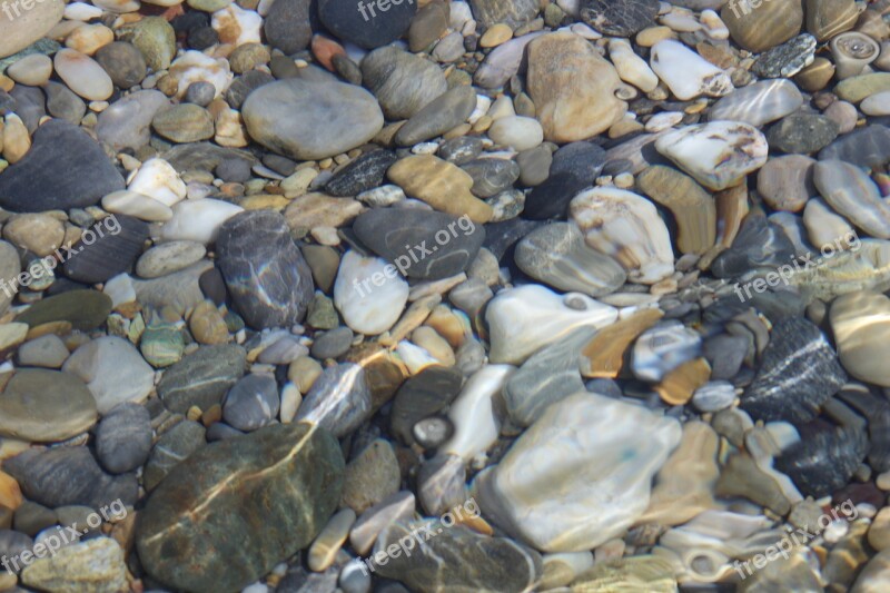 Stones Pebbles Underwater Sea Outdoor