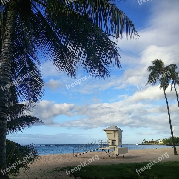 Lifeguard Beach Ocean Sea Landscape