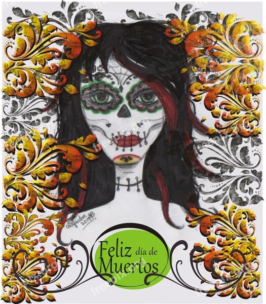 Day Of The Dead Mexico Catrina Popular Festivals Illustration