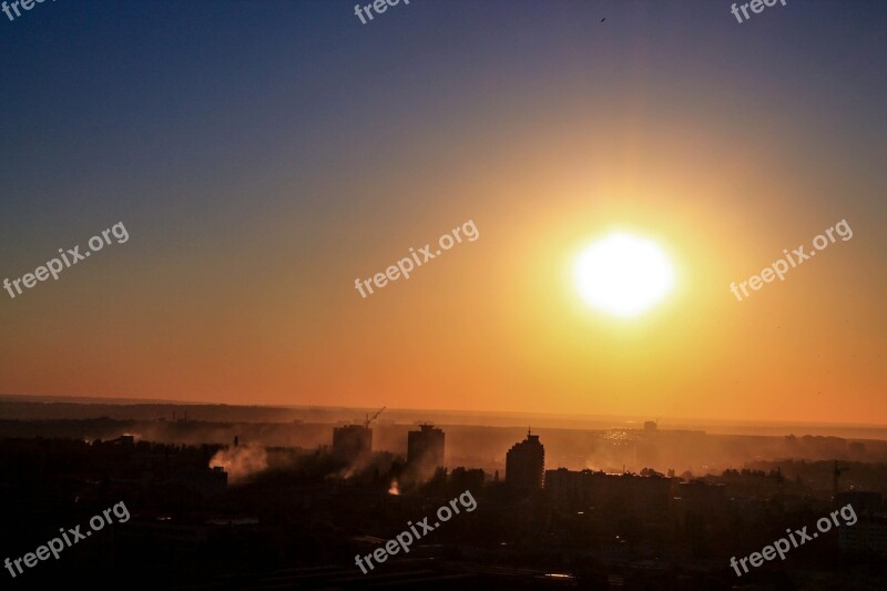 Voronezh Sunset The Urban Landscape Free Photos