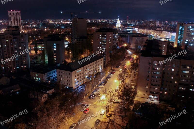 Voronezh Night City View From Above Free Photos