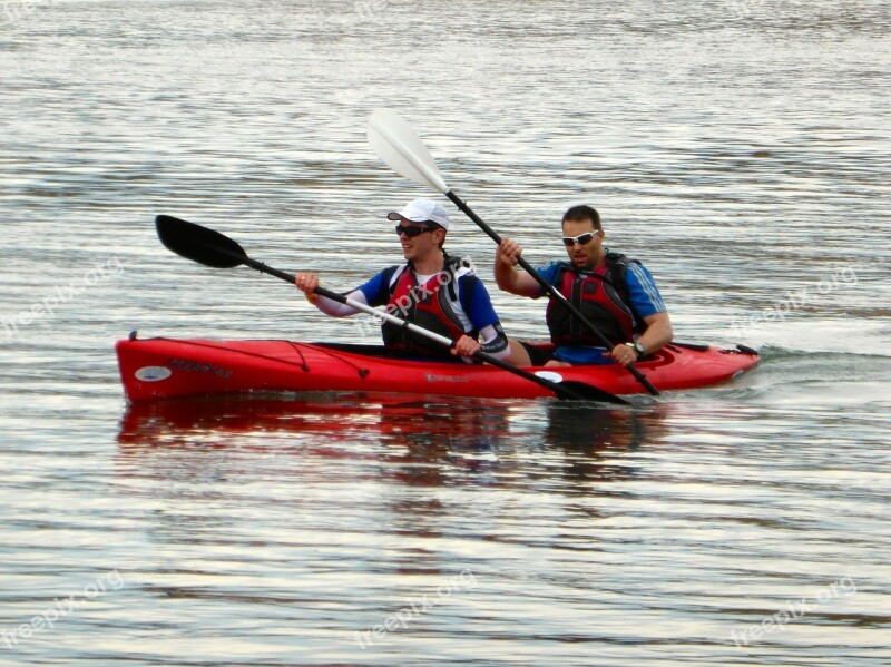 Canoeing Paddlers Kayaking Sport Active