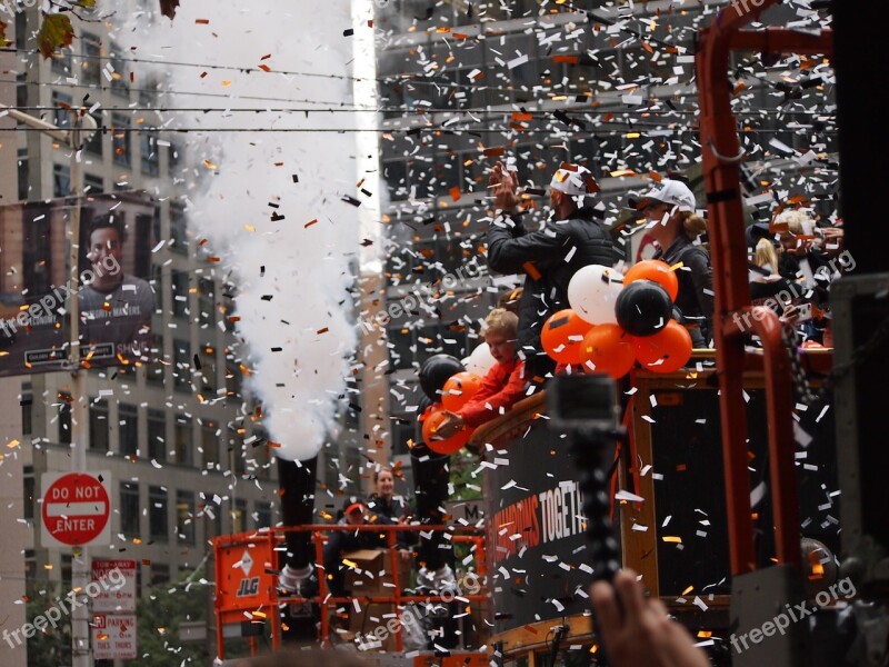 Confetti Parade San Francisco Sf Giants Crowd