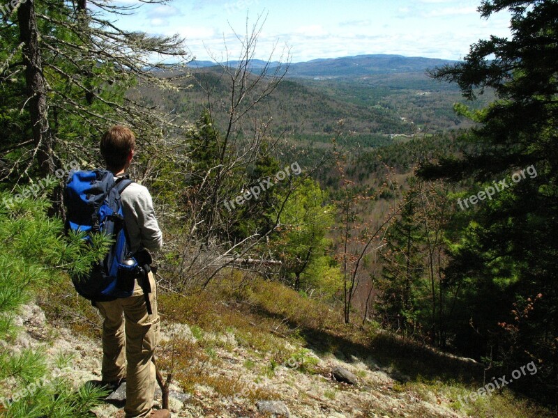 Backpacker Landscape Mountain View Forest