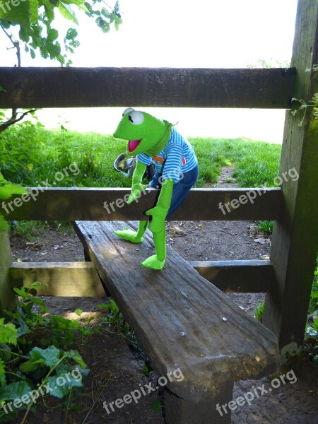 Kermit Frog Get Over Gate Wood