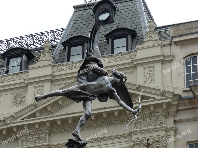 Piccadilly Circus Statue Monument Fishing Rod Amor