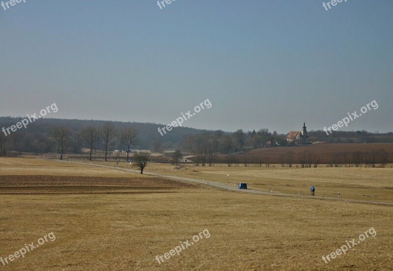 Road Rural Landscape Traffic Field