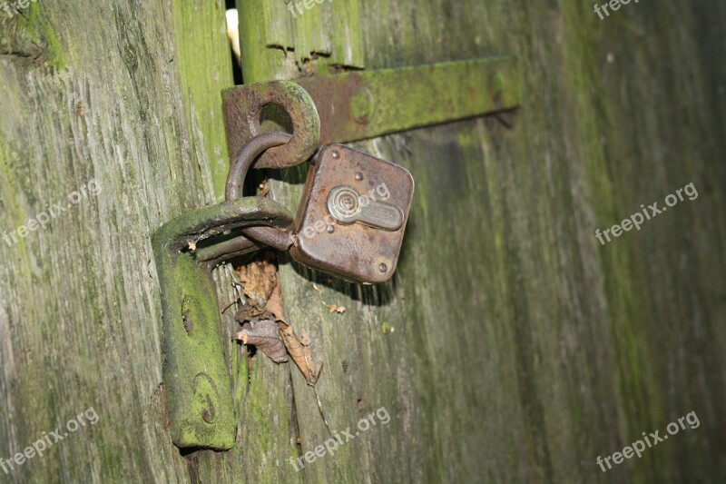 Padlock Wood Scale Hut Forest