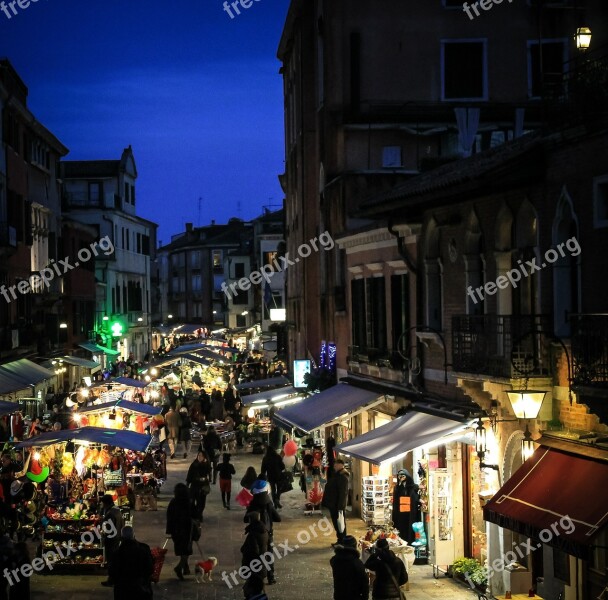 Venice Fair Italy In The Evening Nightfall