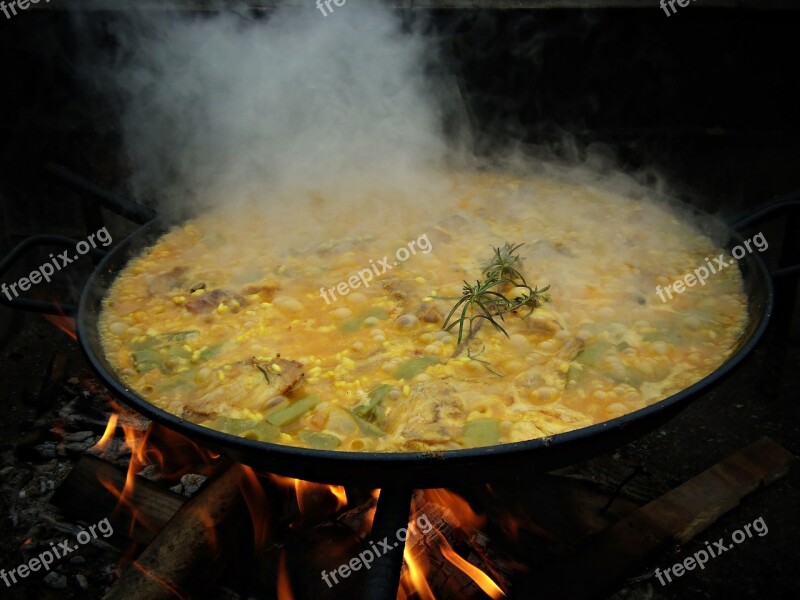 Paella Lena Fire Food Flames