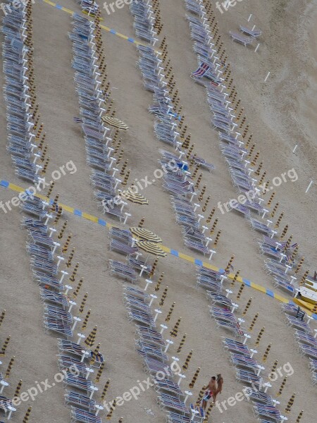 Beach Umbrellas Numana Summer Sea